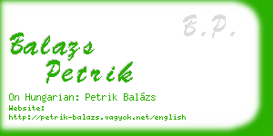 balazs petrik business card