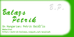 balazs petrik business card